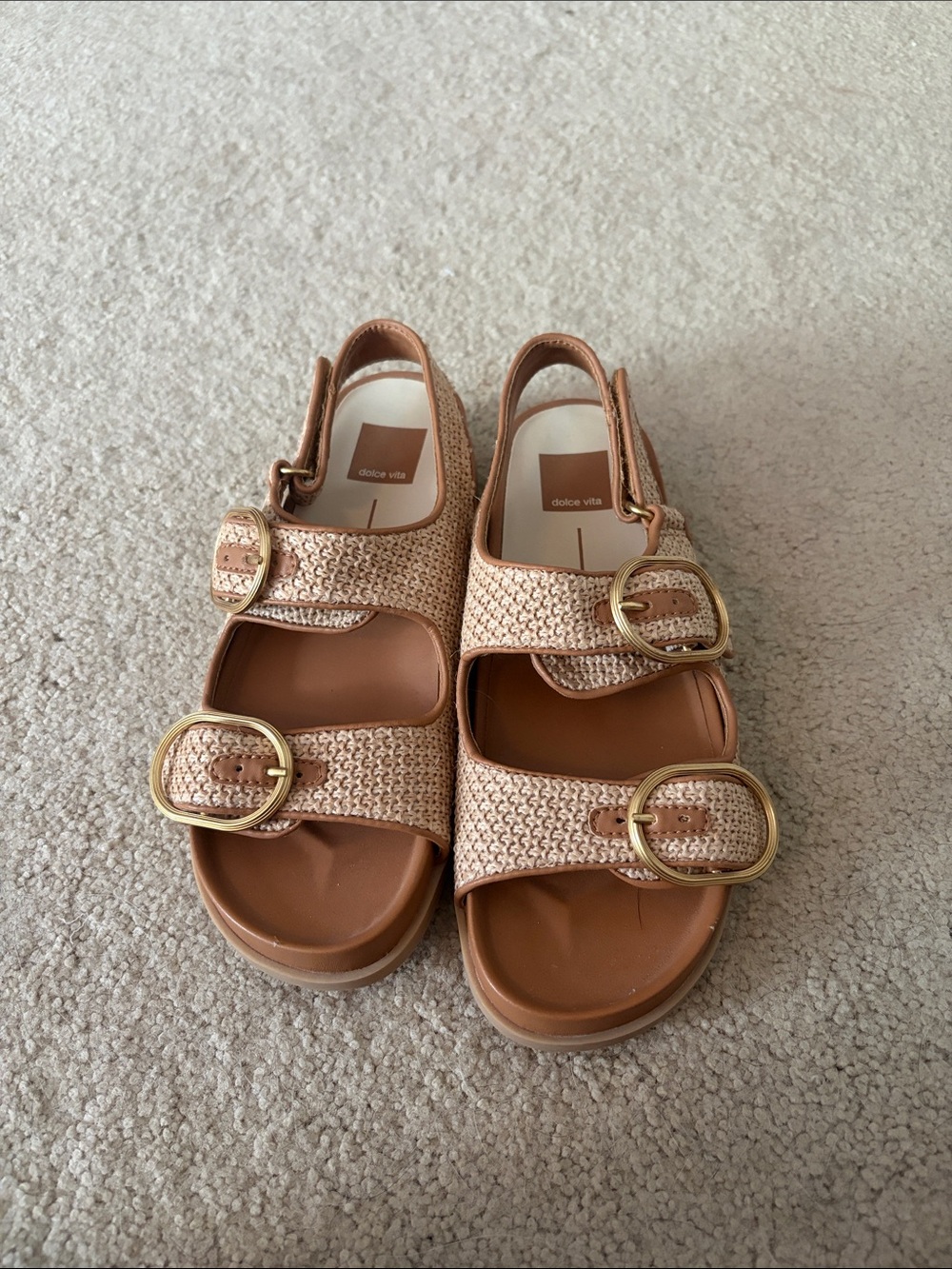 Dolce Vita Tan Woven Buckle Sandals